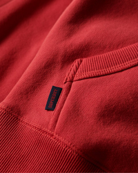 The Superdry Mens Essential Logo Hoodie in Cranberry Crush Red