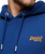 The Superdry Mens Essential Logo Hoodie in Pilot Mid Blue