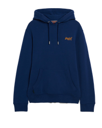 The Superdry Mens Essential Logo Hoodie in Pilot Mid Blue