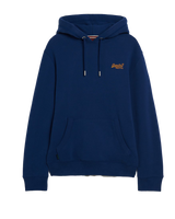 The Superdry Mens Essential Logo Hoodie in Pilot Mid Blue