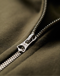 The Superdry Mens Essential Logo Zip Hoodie in Army Khaki