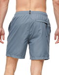 The Superdry Mens Premium Embroidered Swimshorts in Stormy Weather Grey