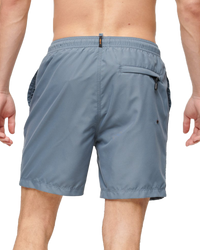 The Superdry Mens Premium Embroidered Swimshorts in Stormy Weather Grey