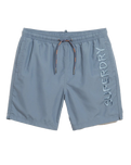 The Superdry Mens Premium Embroidered Swimshorts in Stormy Weather Grey