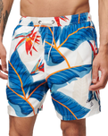 The Superdry Mens Recycled Hawaiian Print Swimshorts in Optic Paradise