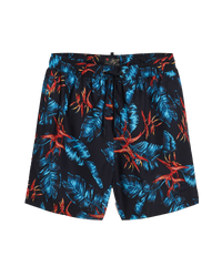The Superdry Mens Recycled Hawaiian Print Swimshorts in Dark Navy Fire