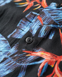 The Superdry Mens Hawaiian Shirt in Dark Navy Fire