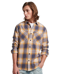 The Superdry Mens Vintage Check Overshirt in Golden Navy Ombre