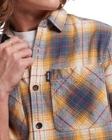 The Superdry Mens Vintage Check Overshirt in Golden Navy Ombre