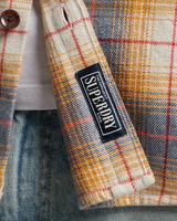 The Superdry Mens Vintage Check Overshirt in Golden Navy Ombre