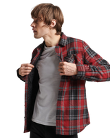 The Superdry Mens The Merchant Store Quilted Overshirt in Merchant Check Red