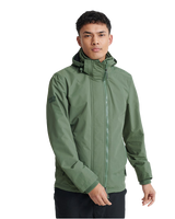 The Superdry Mens Technical Pop Zip Windcheater Jacket in Khaki