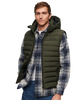 The Superdry Mens Fuji Padded Gilet in Dark Moss Green