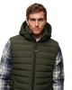 The Superdry Mens Fuji Padded Gilet in Dark Moss Green