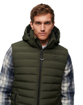 The Superdry Mens Fuji Padded Gilet in Dark Moss Green