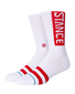 The Stance Mens OG Socks in White & Red