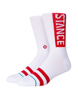 OG Womens Socks in White & Red