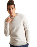 The Superdry Mens Harlo Jumper in Ecru Marl