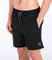 The Hurley Mens One & Only Solid Volley Shorts in Black