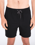 The Hurley Mens One & Only Solid Volley Shorts in Black