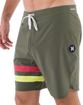 The Hurley Mens Phantom Eco Block Party Boardshorts in Charcoal Fern 2