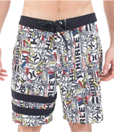 The Hurley Mens Phantom Eco 25th Block Party Boardshorts in Barely Bone