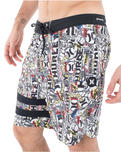 The Hurley Mens Phantom Eco 25th Block Party Boardshorts in Barely Bone