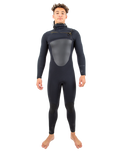 Drylock 5/4mm Hooded Chest Zip Wetsuit in Black