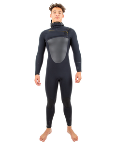 Drylock 5/4mm Hooded Chest Zip Wetsuit in Black