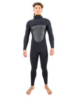 Drylock 5/4mm Hooded Chest Zip Wetsuit in Black