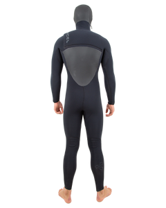 Drylock 5/4mm Hooded Chest Zip Wetsuit in Black