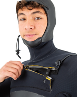 Drylock 5/4mm Hooded Chest Zip Wetsuit in Black