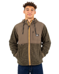 The Hurley Mens Huron Zip Hoodie in Olive