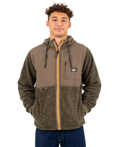 The Hurley Mens Huron Zip Hoodie in Olive