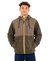 The Hurley Mens Huron Zip Hoodie in Olive