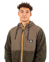 The Hurley Mens Huron Zip Hoodie in Olive