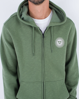 The Hurley Mens Shady Slub Zip Hoodie in Malverde