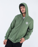 The Hurley Mens Shady Slub Zip Hoodie in Malverde