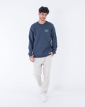 The Hurley Mens Lounge Slub Crew Sweatshirt in Iron Ore