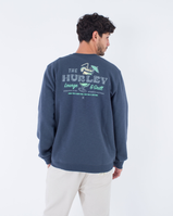 The Hurley Mens Lounge Slub Crew Sweatshirt in Iron Ore