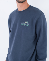 The Hurley Mens Lounge Slub Crew Sweatshirt in Iron Ore