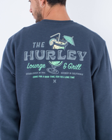 The Hurley Mens Lounge Slub Crew Sweatshirt in Iron Ore