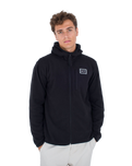 The Hurley Mens Mesa Ridgeline Zip Hoodie in Black