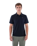 The Hurley Mens H2O-Dri Ace Slub Polo Shirt in Black