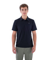 The Hurley Mens H2O-Dri Ace Slub Polo Shirt in Black