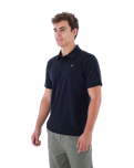 The Hurley Mens H2O-Dri Ace Slub Polo Shirt in Black