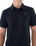 The Hurley Mens H2O-Dri Ace Slub Polo Shirt in Black