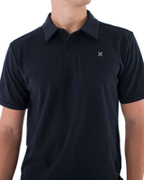 The Hurley Mens H2O-Dri Ace Slub Polo Shirt in Black