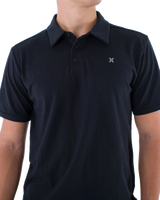 The Hurley Mens H2O-Dri Ace Slub Polo Shirt in Black