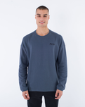 The Hurley Mens Tradesman Thermal Crew Sweatshirt in Iron Ore